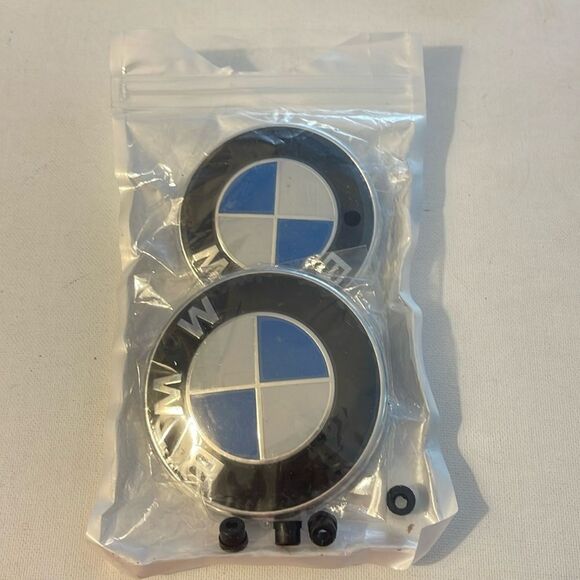 BMW Emblems for Hood & Trunk set of 2 Blue & Silver NWT - Picture 9 of 9